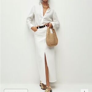 J. Crew White Denim Maxi Skirt